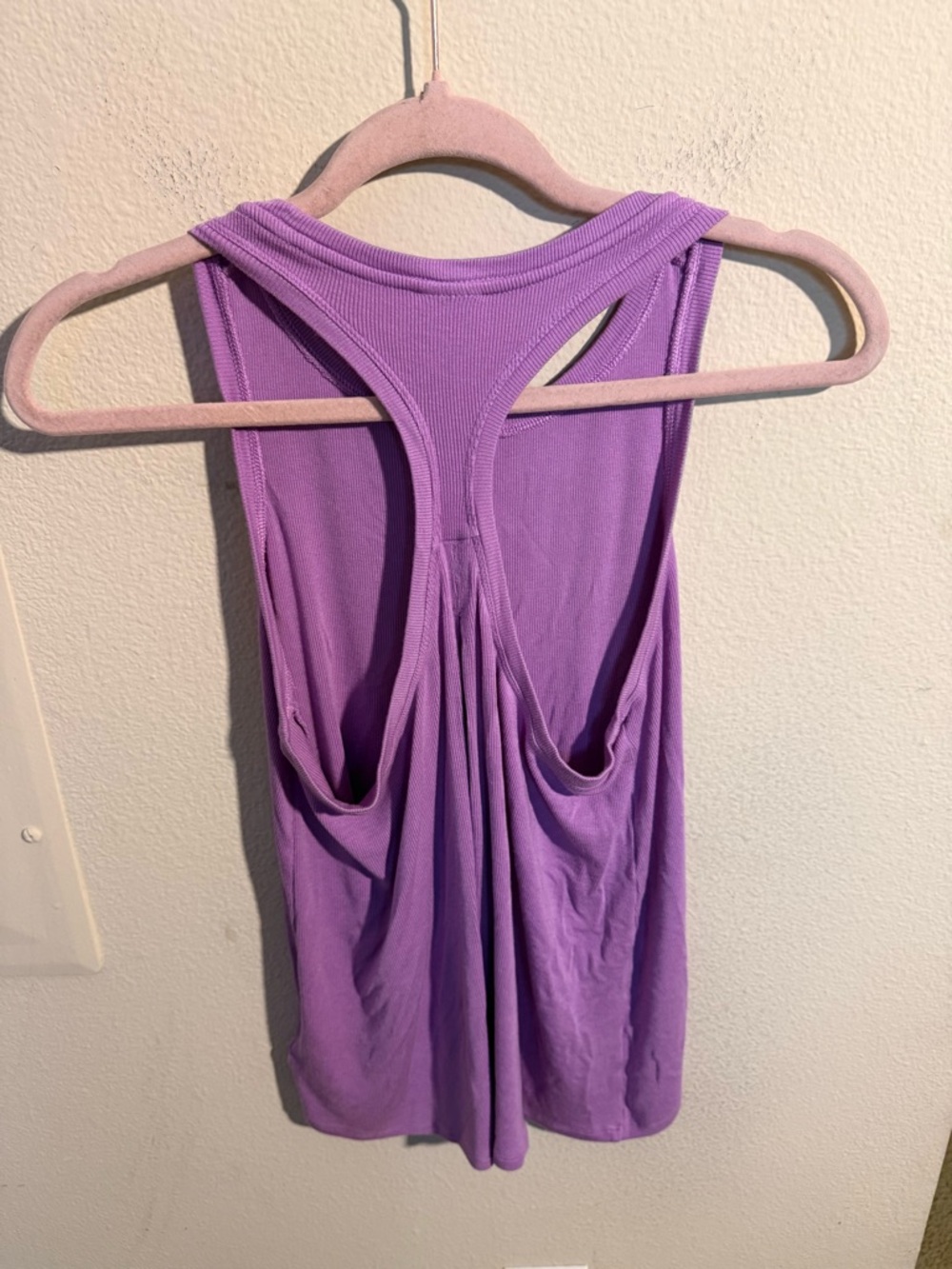 Athleta Purple Ribbed Racerback Swing Tank Top Small Modal Stretch - Picture 2 of 6